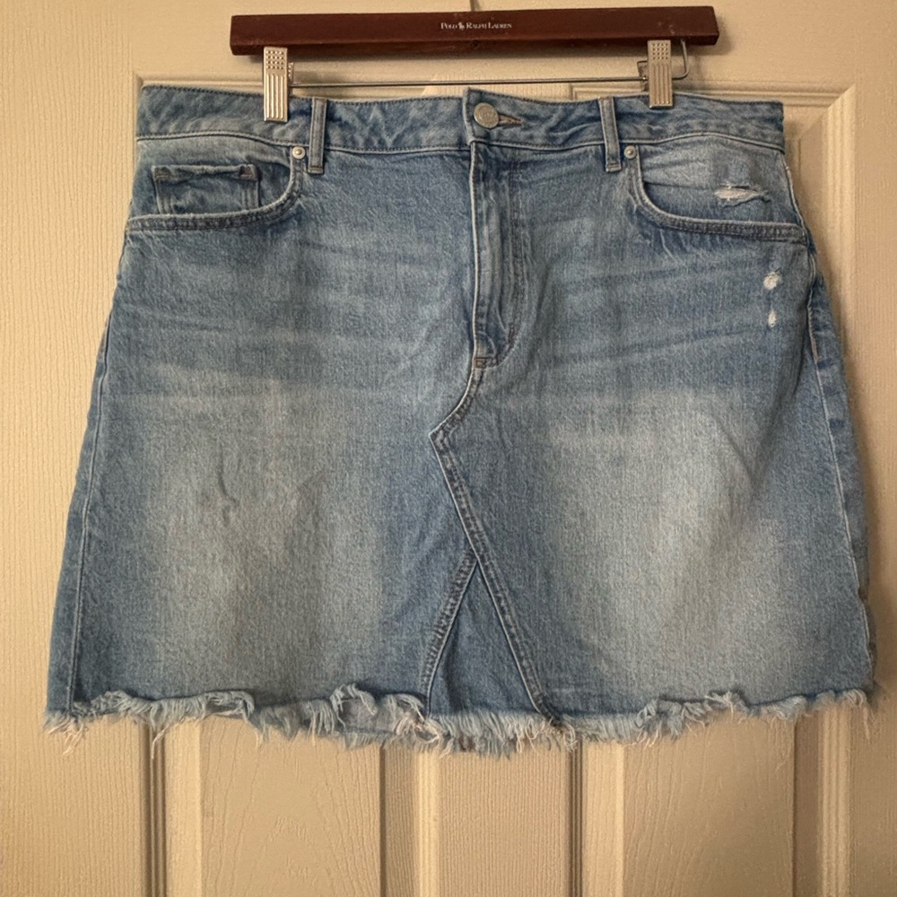 LOFT Light Blue Denim A-Line Skirt